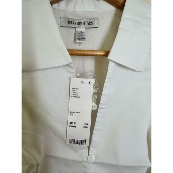 Urban Outfitters White Sleeveless Collared Button Up Top Size XS New - Picture 4 of 5